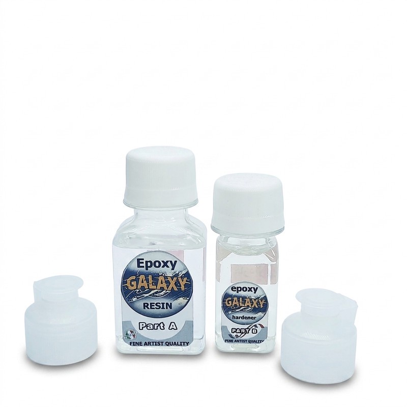 رزین اپوکسی فوق شفاف نیمه رقیق گلکسی مدل ACR 806 حجم 120 میلی لیتر به همراه هاردنر