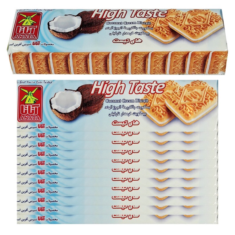 - بیسکویت کرمدار نارگیلی هایتیست آناتا - 115 گرم بسته 36 عددی -