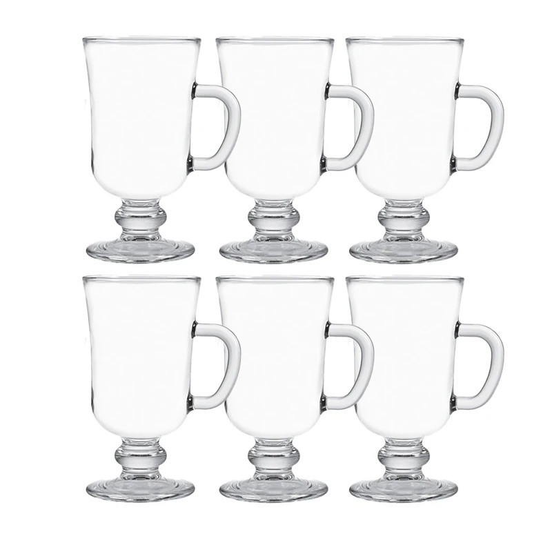لیوان لیمون مدل پایه دار شیشه ای مجموعه 6 عددی کد RM146