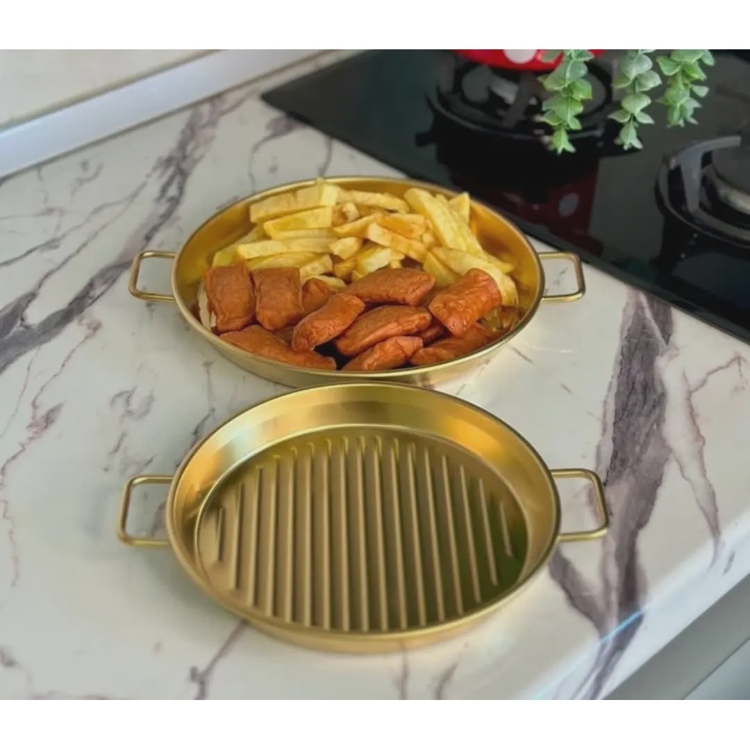 تابه گریل استیل طلایی کد 18A