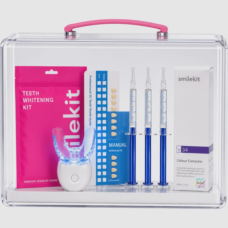 کیت حرفه ای سفید کننده دندان SmileKit Pro خمیر دندان V34 کیت بلیچینگ حرفه ای هدیهجدید
