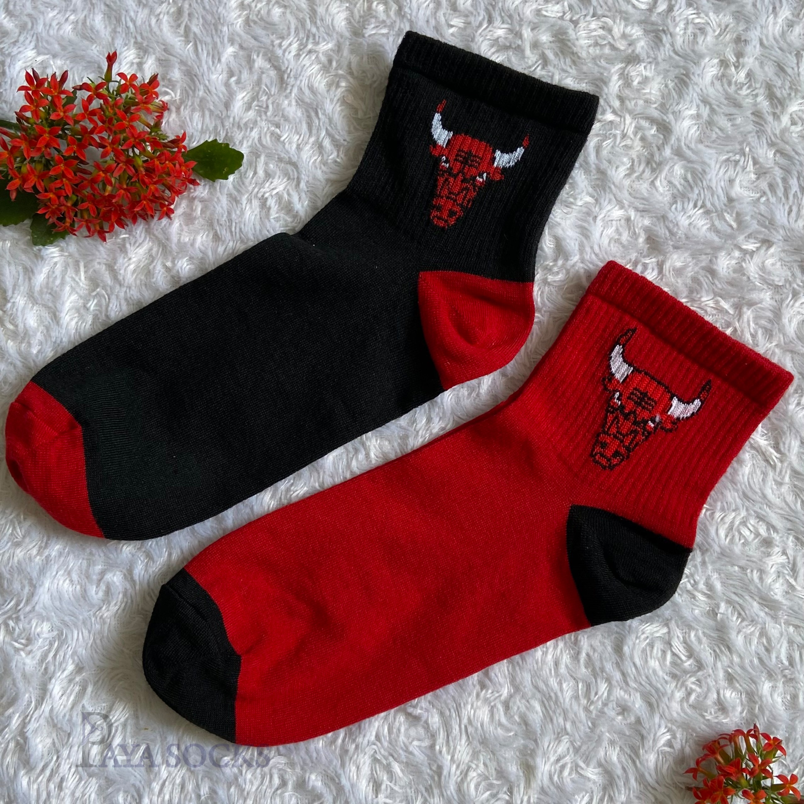 جوراب نیمساق مردانه اسپرت طرح شیکاگو بولز (Chicago Bulls) با کیفیت عالی
