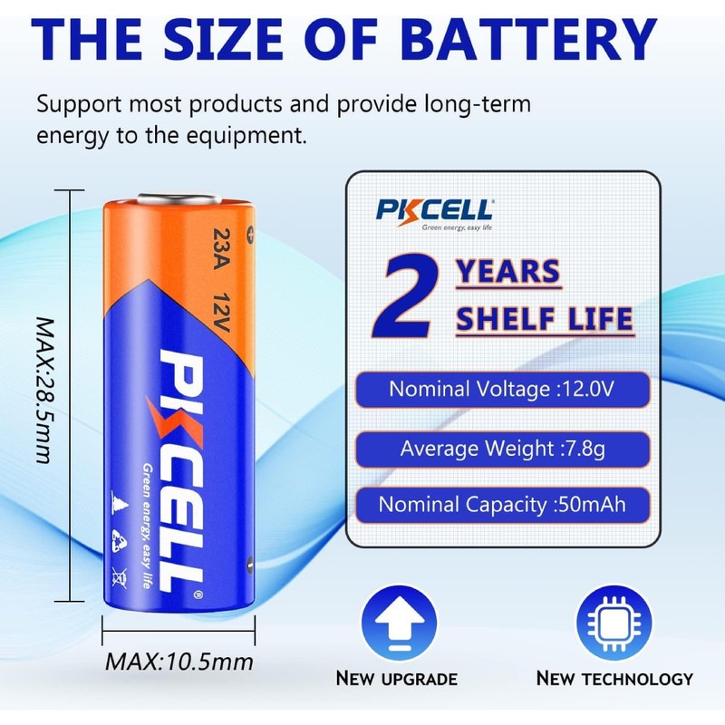 باتری 23A پیکی سل مدل Alkaline 12V 23A MN21 VR22 L1028 مجموعه 20 عددی