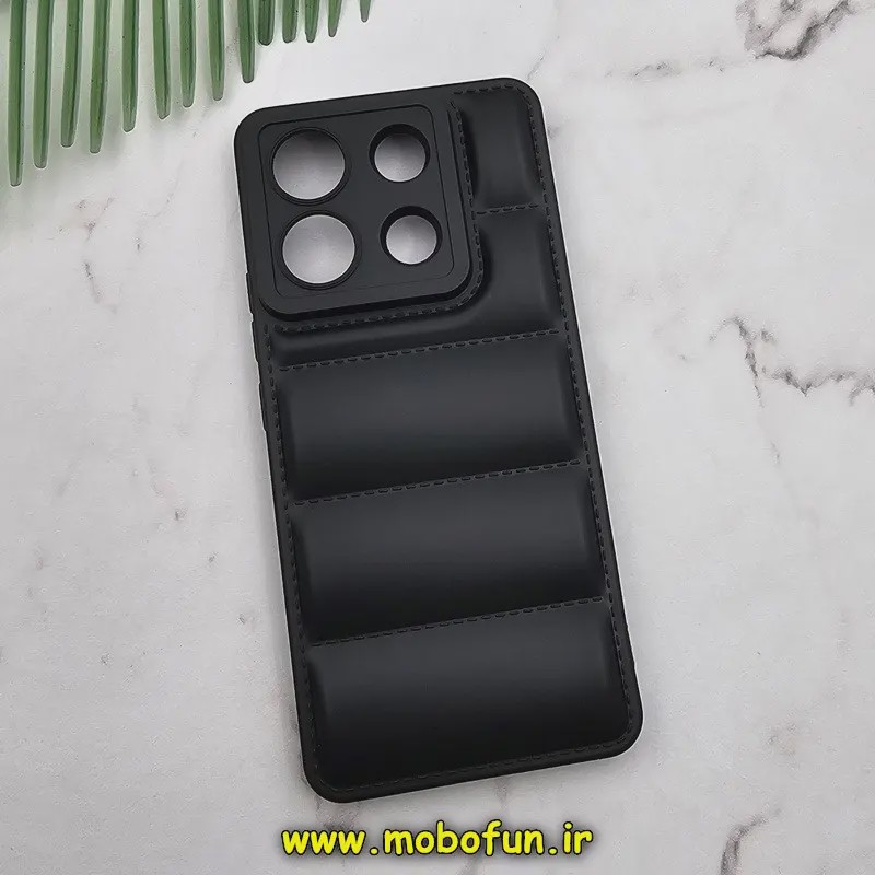 قاب گوشی Redmi Note 13 Pro 5G - Poco X6 شیائومی سیلیکون ژله ای پافر PC زیر بسته محافظ لنز دار مشکی کد 99479
