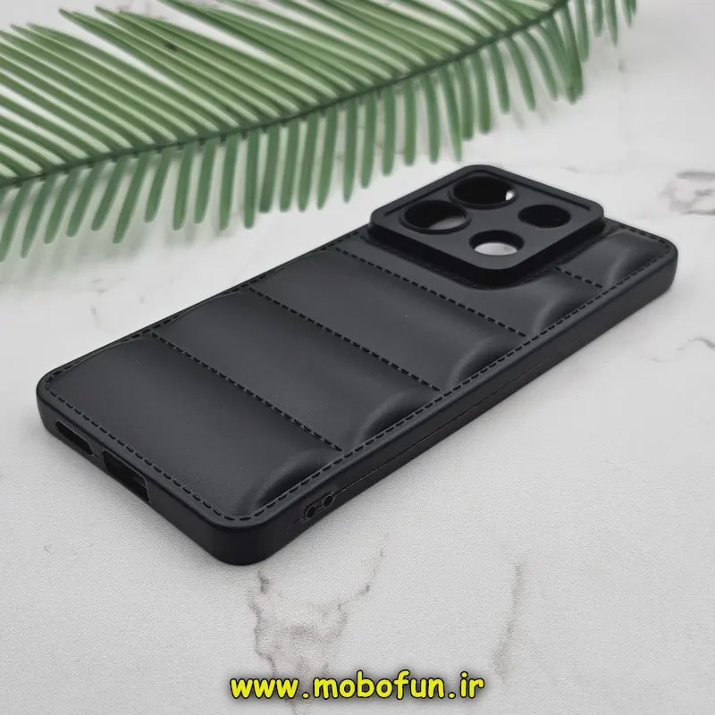 قاب گوشی Redmi Note 13 Pro 5G - Poco X6 شیائومی سیلیکون ژله ای پافر PC زیر بسته محافظ لنز دار مشکی کد 99479