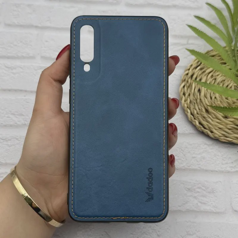 قاب گوشی Galaxy A30S - A50S - A50 سامسونگ اورجینال برند DADOO دادوو 2026 طرح دوخت HARD چرمی محافظ لنزدار سرمه ای کد E...