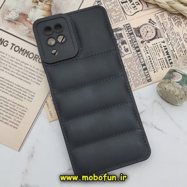 قاب گوشی Galaxy A12 - Galaxy M12 سامسونگ سیلیکون ژله ای پافر PC زیر بسته محافظ لنز دار مشکی کد 30405