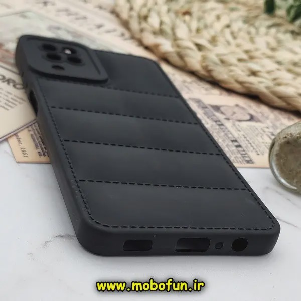 قاب گوشی Galaxy A12 - Galaxy M12 سامسونگ سیلیکون ژله ای پافر PC زیر بسته محافظ لنز دار مشکی کد 30405