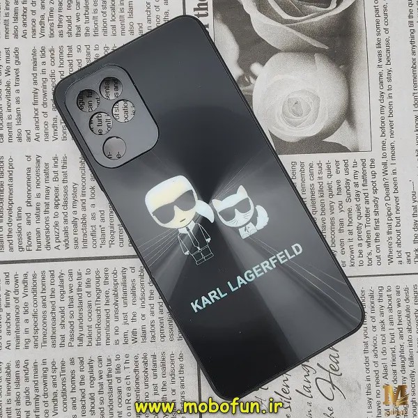 قاب گوشی Galaxy A22 4G - Galaxy M32 4G سامسونگ لیزری محافظ لنز دار دور سیلیکونی طرح کارل لاجرفلد KARL LAGERFELD کد E2...