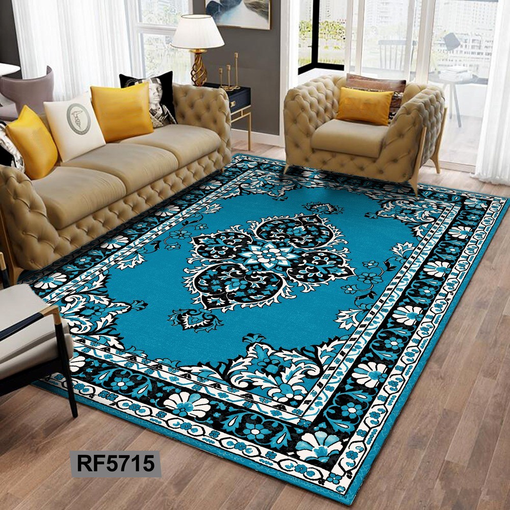 روفرشی کشدار مخمل کاورفرش آبی کد 5715جدید