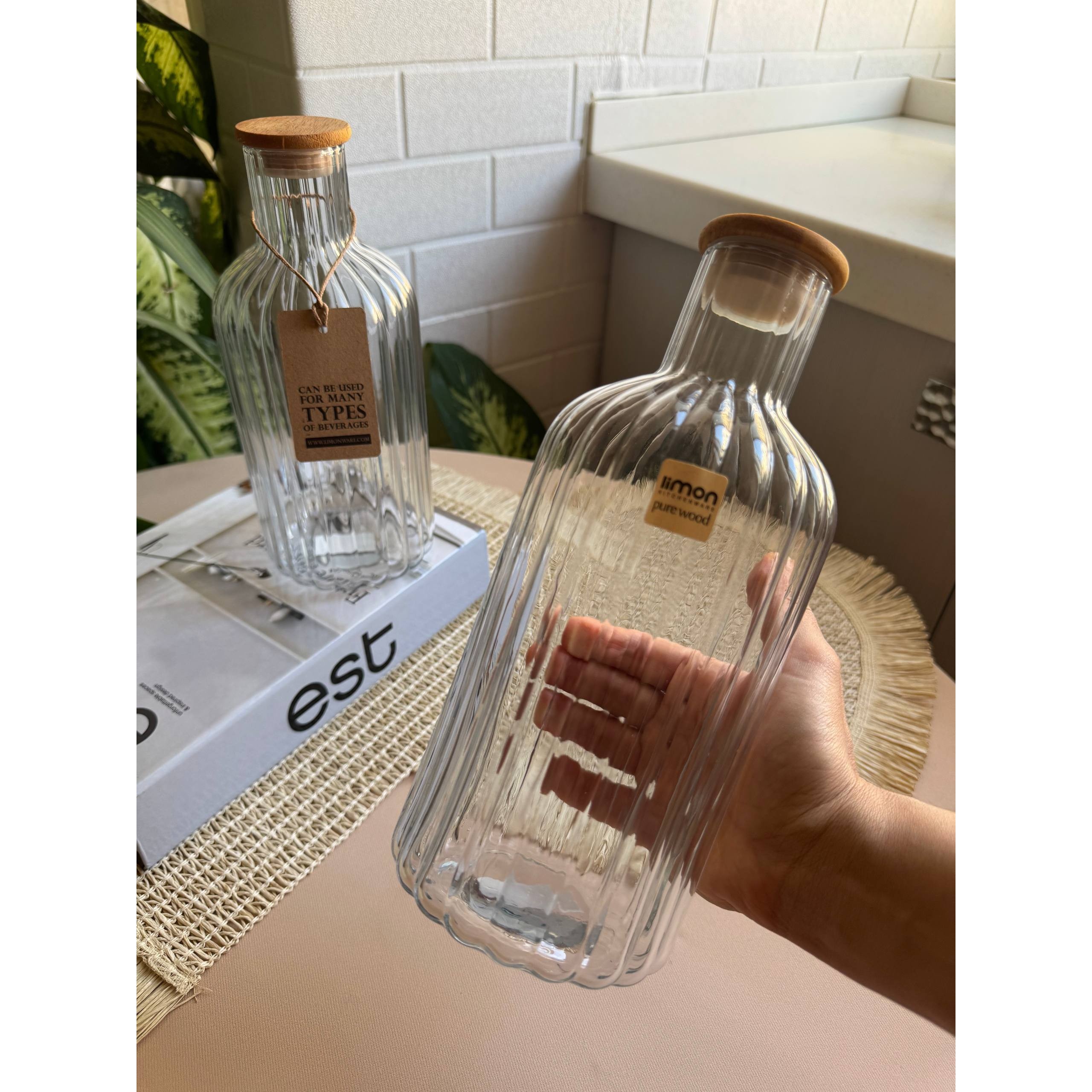 بطری آب شیاردارلیمون