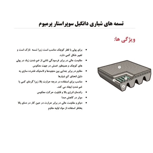 تسمه دینام دانگیل مدل 6PK-1665 مناسب برای پژو 405 و پژو پارس و سمند