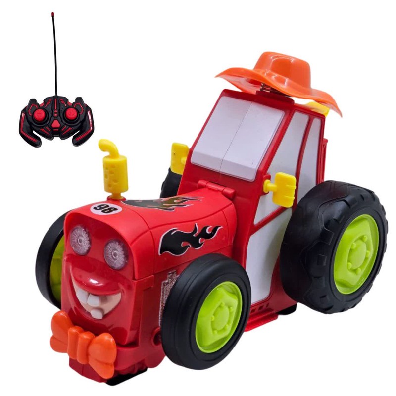 ماشین بازی کنترلی ناب سل مدل تراکتور دیوانه پرشی شارژی چراغدار موزیکال crazy jumping car