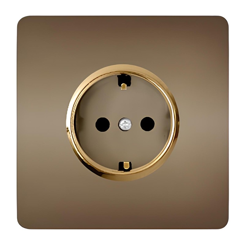 پریز برق ارت دار صنایع آسیا الکتریک مدل کریستال BEI-GLD آسیا الکتریک