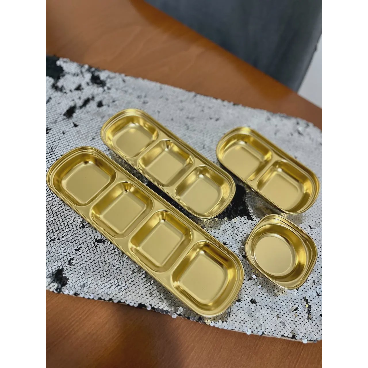 اردو خوری مدل ساده استیل طلایی کد 7A