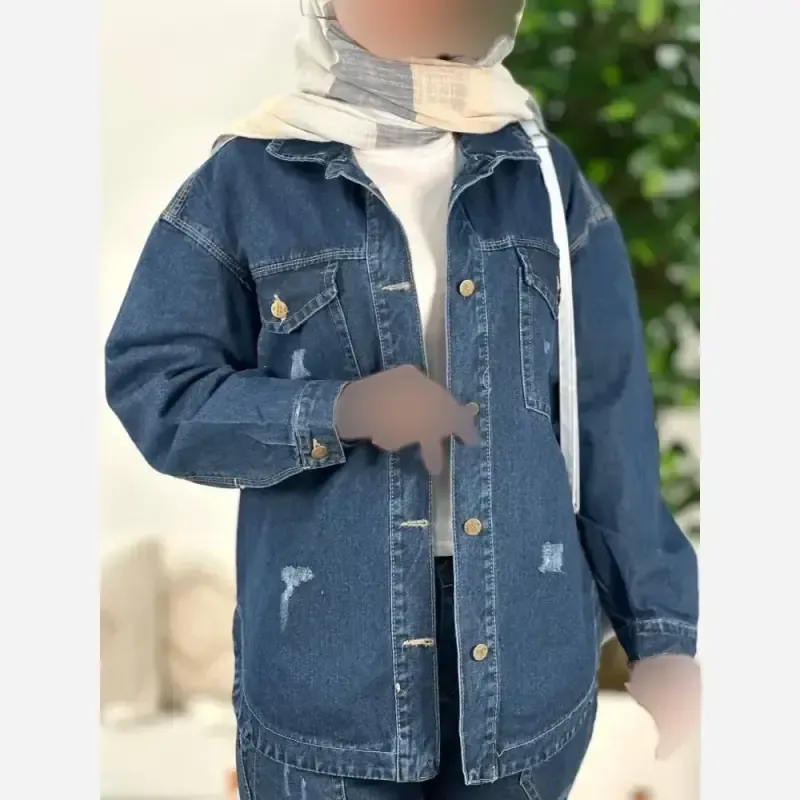 شومیز لش جین فری سایز شسته شده و سنگشور شده