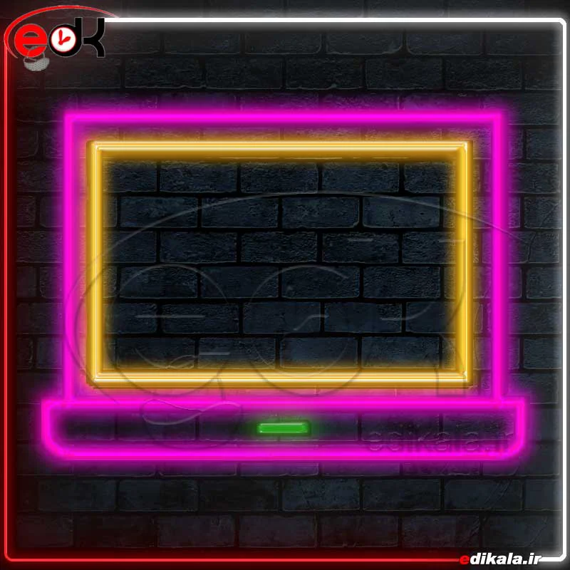 تابلو نئون طرح لپتاپ شماره 1 در ابعاد مختلف+ترانس