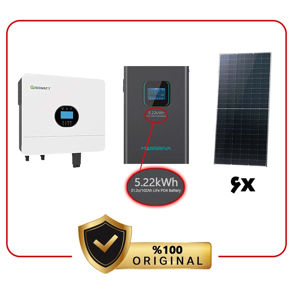 پکیج 6 کیلووات برق خورشیدی اقتصادی پلاس