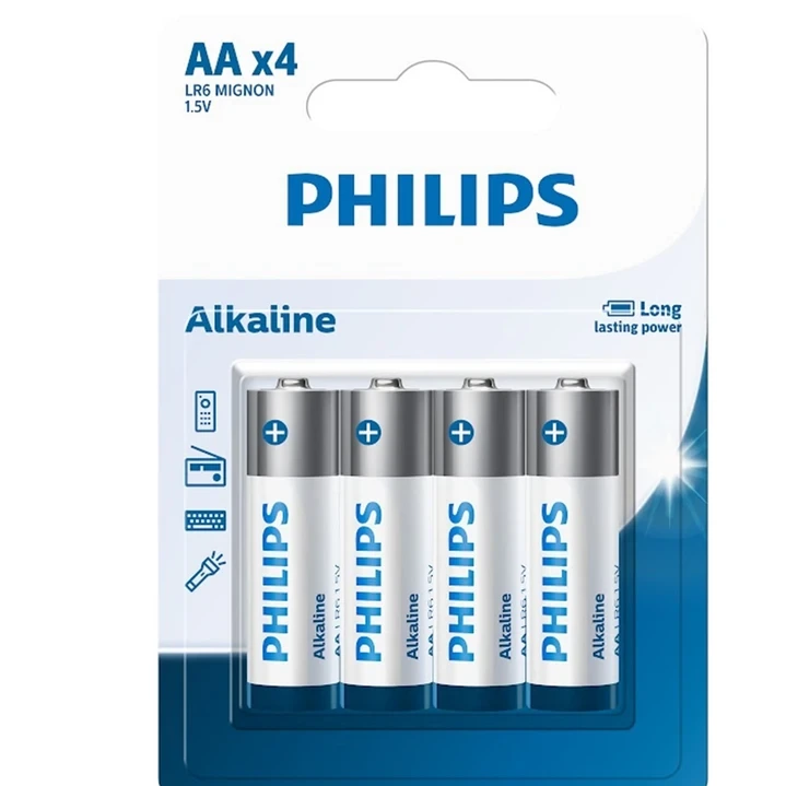 باتری قلمی فیلیپس مدل Alkaline LR6A4B/40 بسته چهار عددی