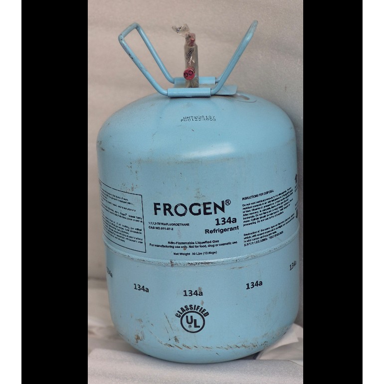 گاز کولر خودرو فروژن FROGEN R134a انگلیسی کپسول گاز مبرد