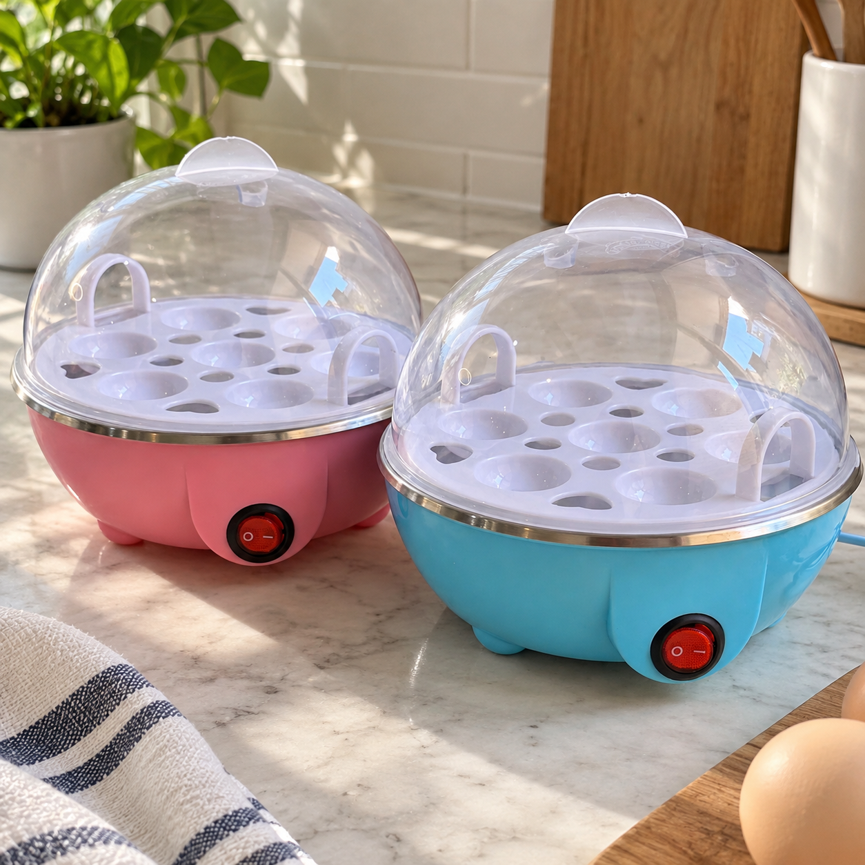 تخم مرغ پز برقی 7 عددی بیگ باس Egg Genie وارداتی اورجینال برای تهیه سریع صبحانه بدون قابلمه