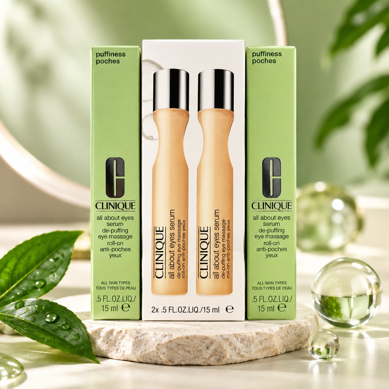 سرم دور چشم غلطکی ضد پف و روشن کننده کلینیک Clinique All About Eyes Serum حجم 15 میل