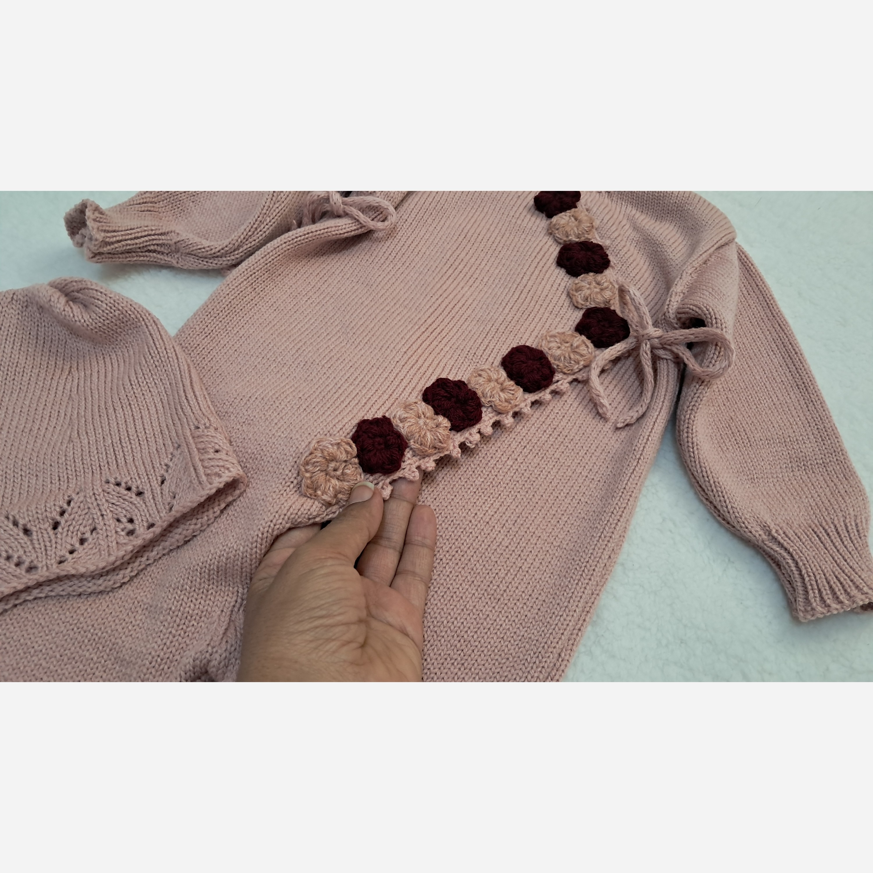 سرهمی گلدوزی دخترونه نوزادی گره ای
