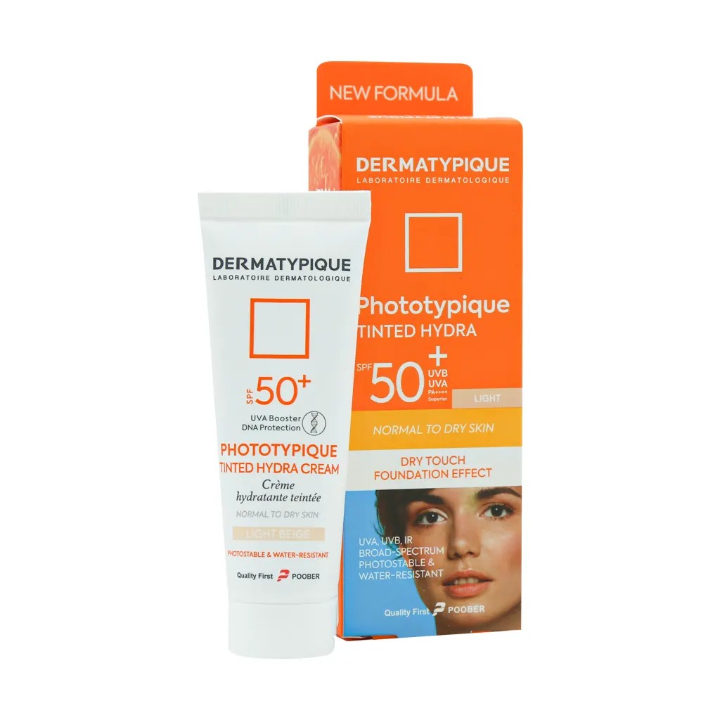 کرم ضد آفتاب رنگی درماتیپیک پوست خشک و نرمال رنگ لایت بژ (روشن)SPF50