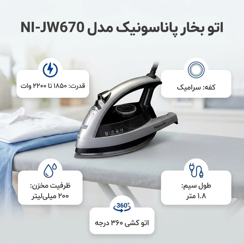 اتو بخار پاناسونیک مدل NI-JW670جدید