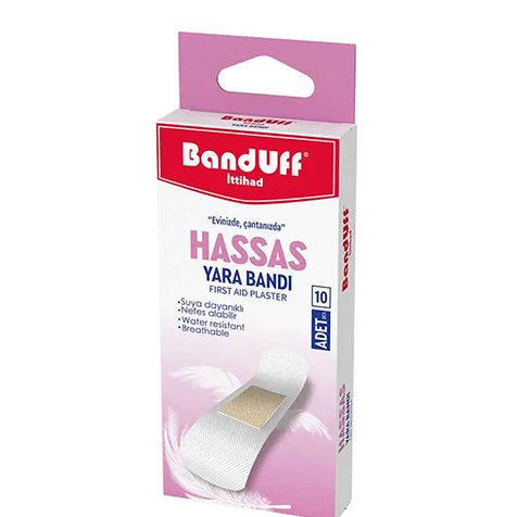 چسب زخم آنتی باکتریال پوست حساس BandUff بسته 10 عددیجدید