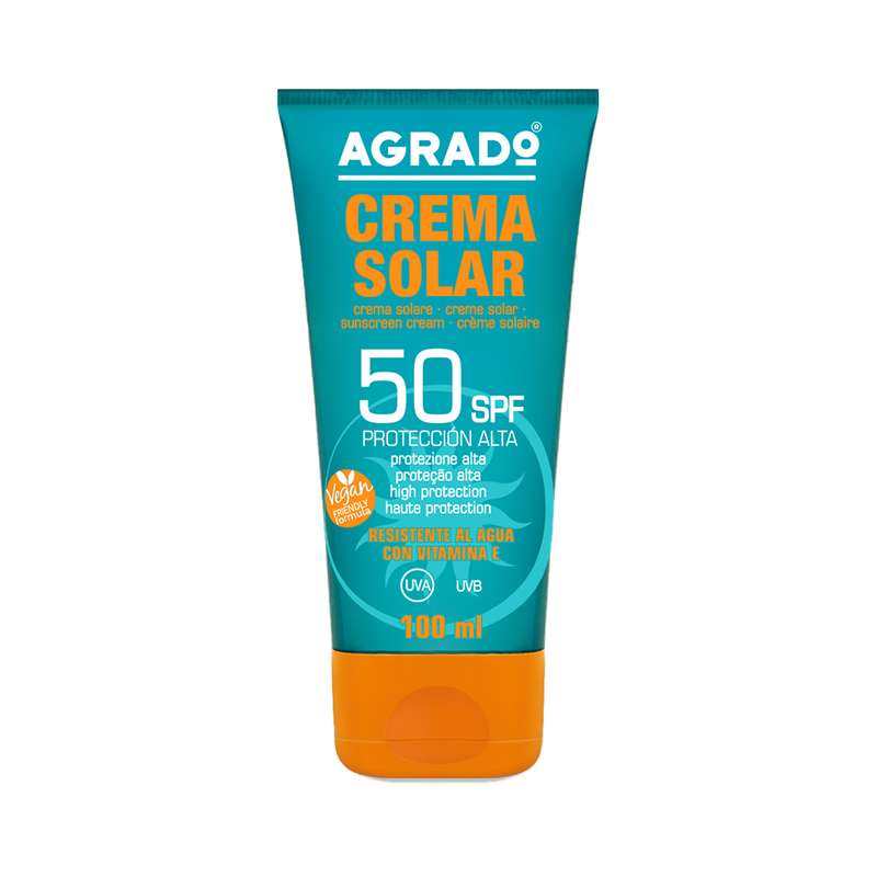 کرم ضد آفتاب بدون رنگ آگرادو SPF 50 مدل A+ مناسب انواع پوست حجم 100 میلیلیتر