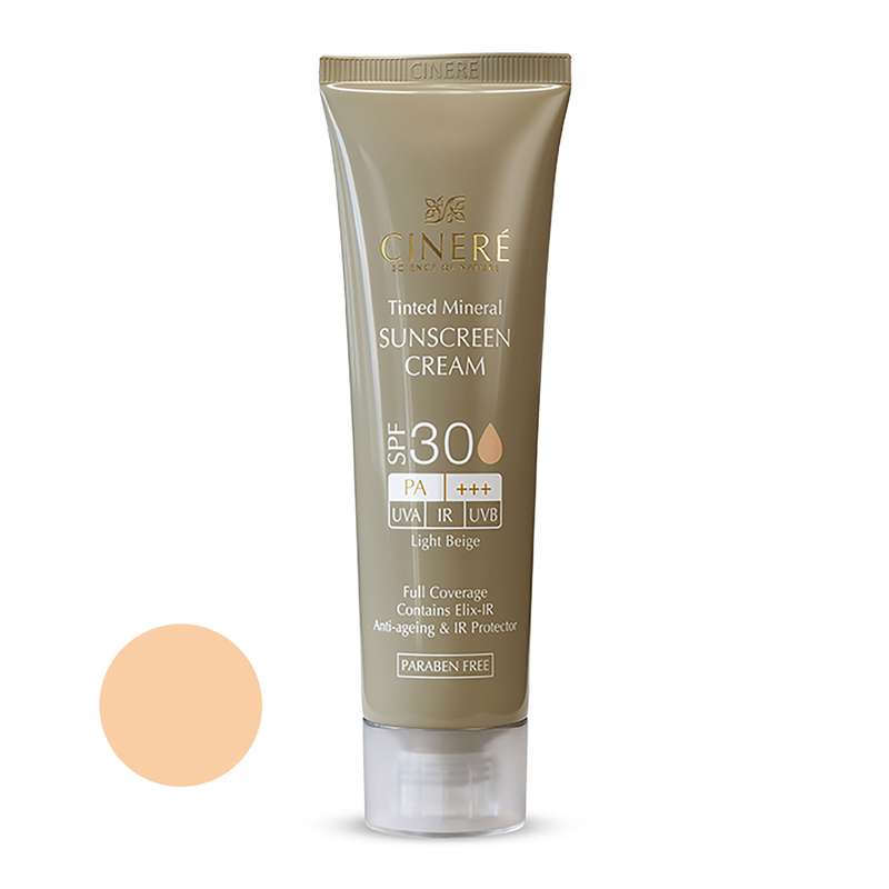 کرم ضد آفتاب SPF30 بژ روشن سینره مناسب انواع پوست حجم 50 میلی لیتر