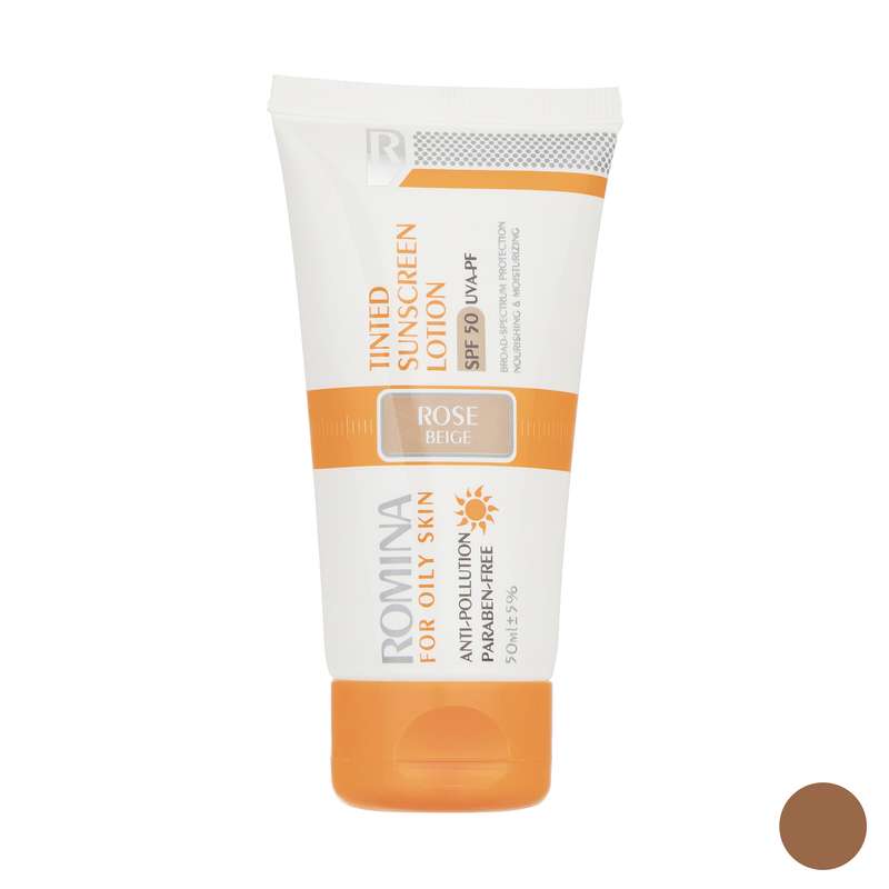 لوسیون ضد آفتاب رومینا مدل Rose Beige-50 حجم 50 میلی لیتر