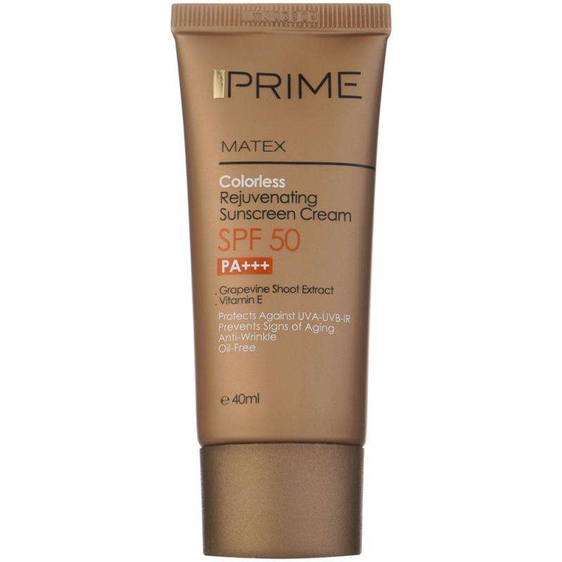 کرم ضدآفتاب بی رنگ پریم SPF 50 مدل Anti Aging مناسب انواع پوست حجم 40 میلی لیتر