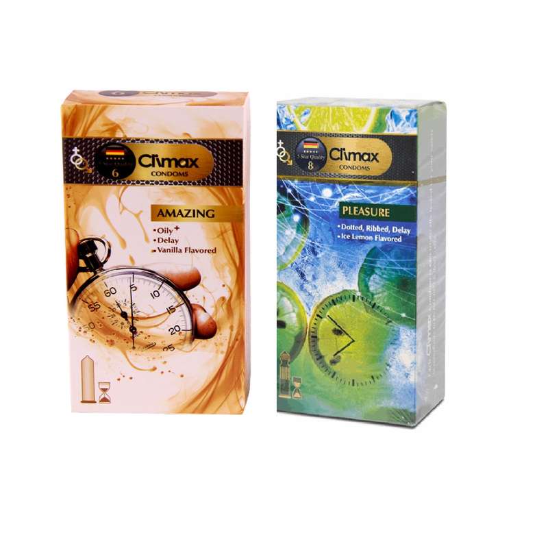 کاندوم کلایمکس مدل AMAZING بسته 12 عددی به همراه کاندوم کلایمکس مدل Pleasure بسته 12 عددی