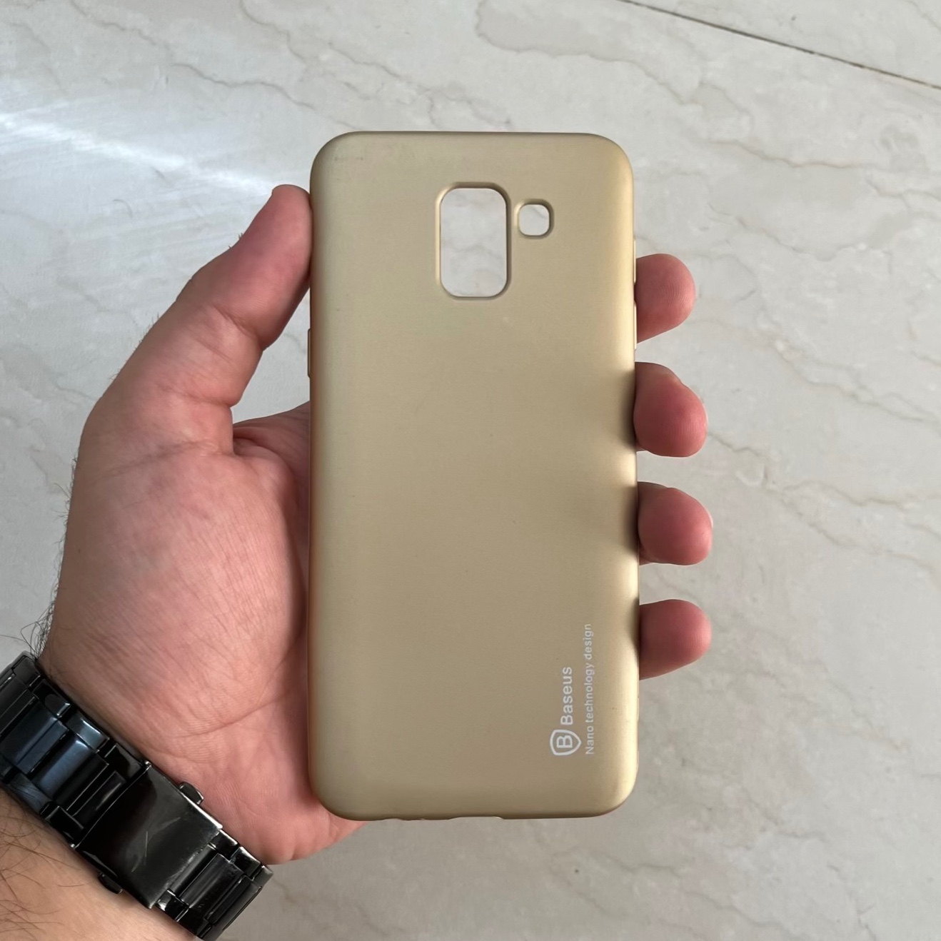 گارد - کاور - قاب ژله ای باسئوس رنگ بژ مناسب برای سامسونگ جی 6 2018 - Galaxy J6 2018 - j600 - j6 2018 - J600