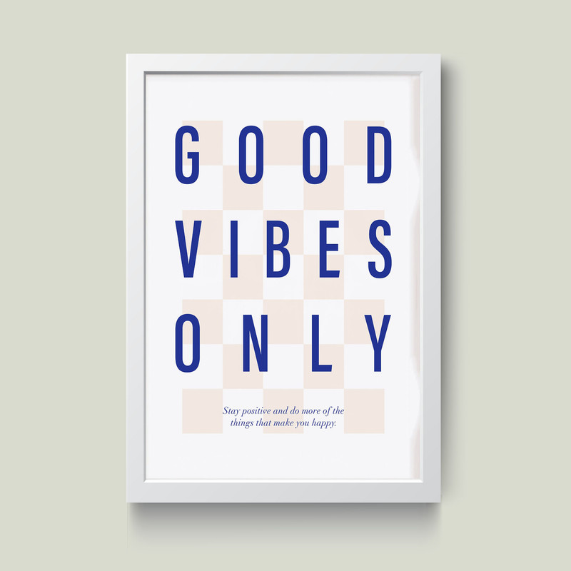 تابلو مدل انگیزشی Good vibes omly کدS1652-w