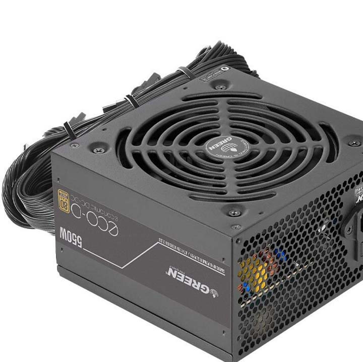 منبع تغذیه کامپیوتر گرین GP550A-ECO D 80 Plus Bronze توان 550 وات