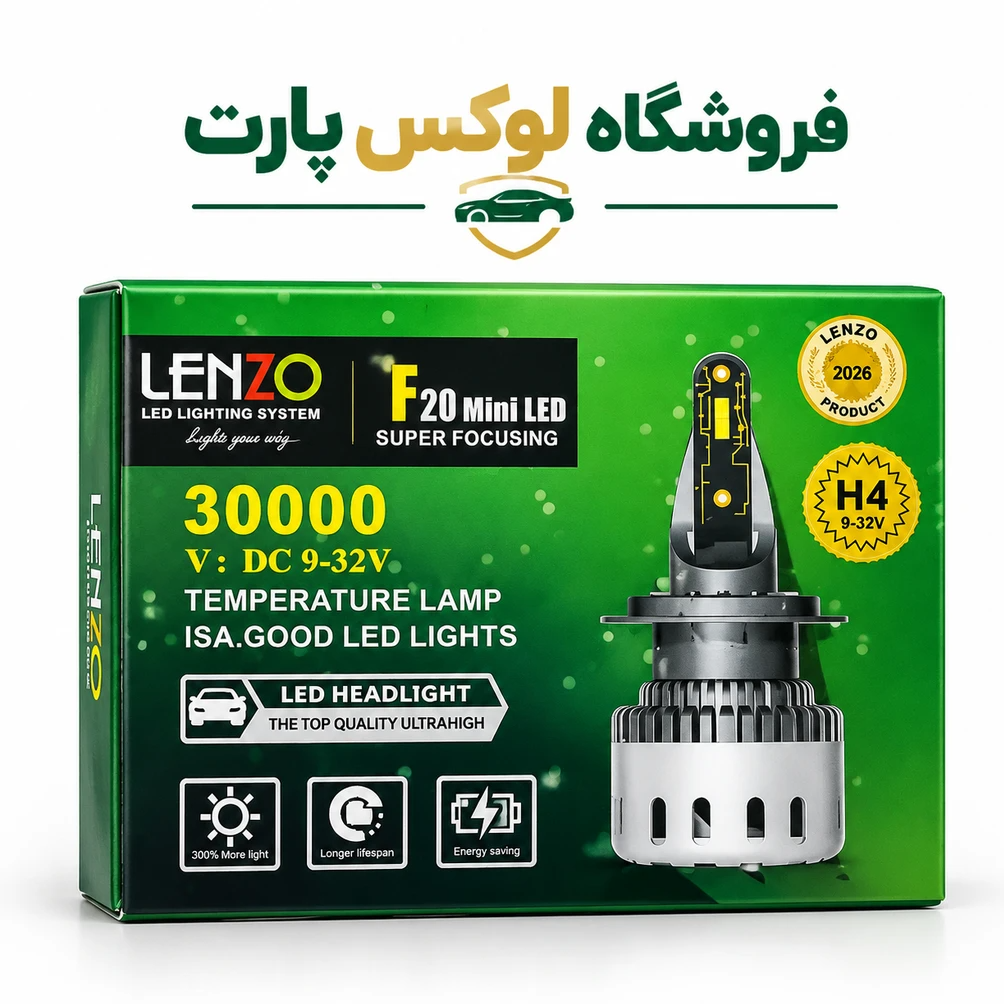 هدلایت لنزو مدل F20 رنگ یخی (مینیلنز سری 2026) نور سفید 