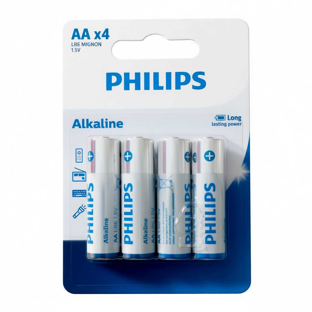 باتری الکالاین قلمی فیلیپس بسته 4 عددی PHILIPS