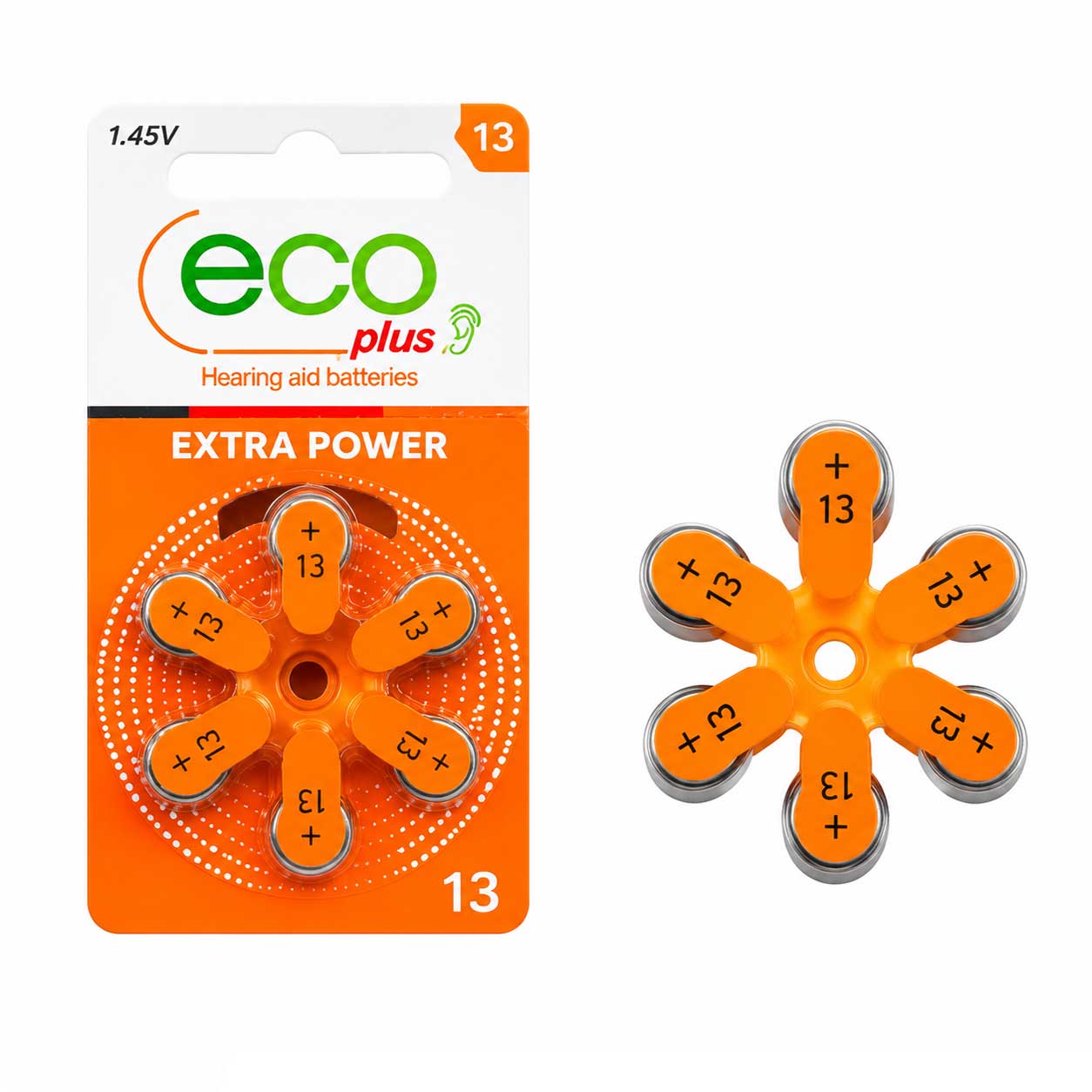 باتری سمعک ECO PLUS SIZE 13 بسته 6 عددی