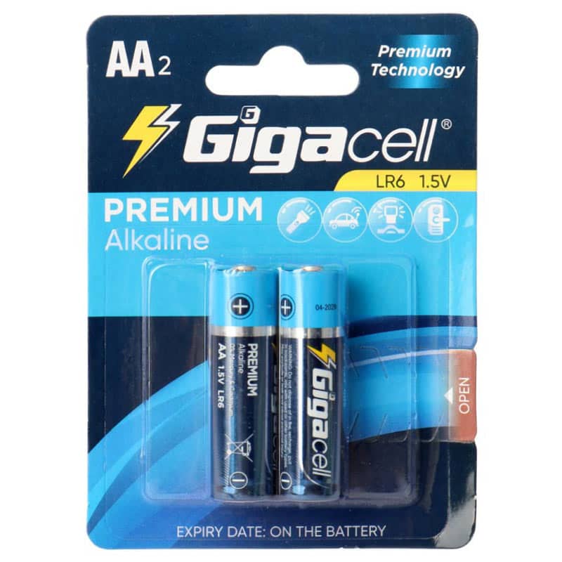 باتری قلمی گیگاسل Gigacell Premium Alkaline AA بسته 2 عددی