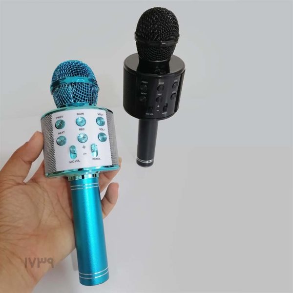 میکروفون بلوتوثی کارائوکه حرفهای با قابلیت ضبط، ریمیکس و کاهش نویز (سازگار با اندروید و آیفون) آبیجدید