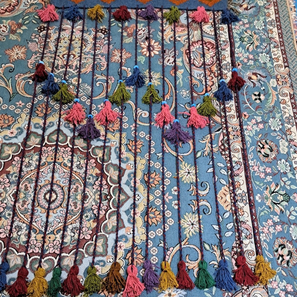 پرده سنتی گلیم دستبافت پشمی 100در 180جدید