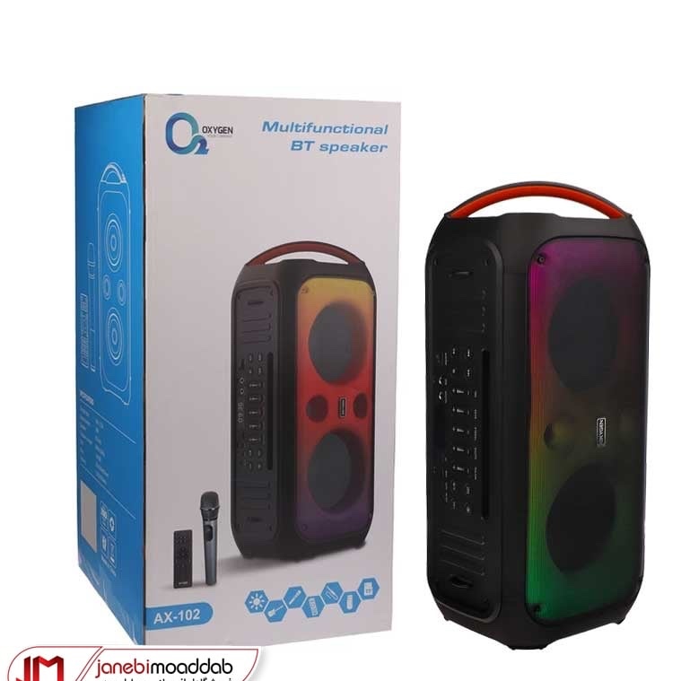 اسپیکر بلوتوثی قابل حمل OXYGEN مدل AX-102جدید