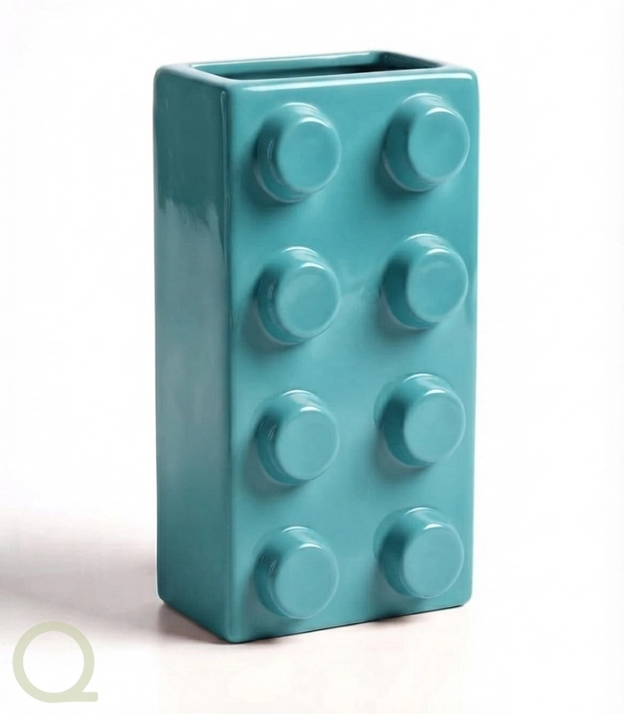 گلدان سرامیکی دست ساز میزچی طرح لگو (LEGO)