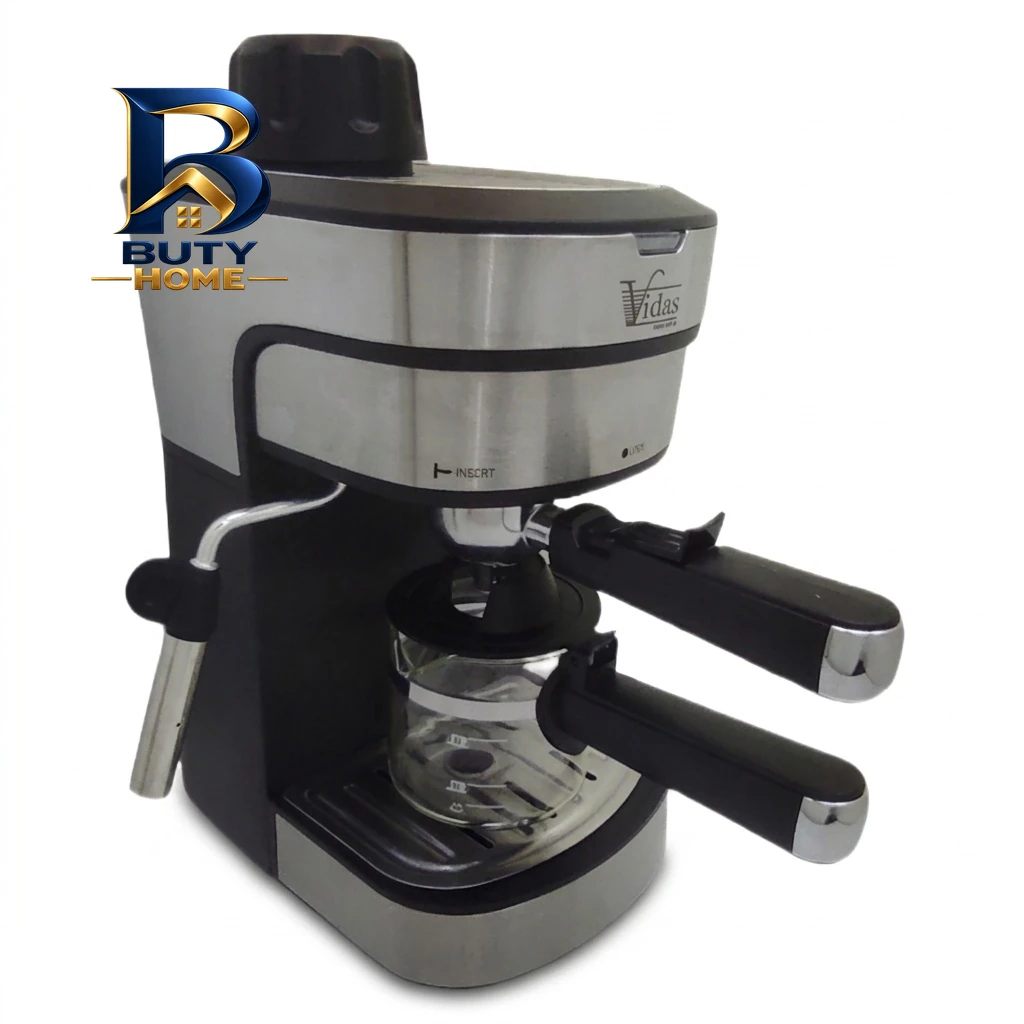 اسپرسوساز ویداس مدل VIR-2342، مناسب تهیه اسپرسو و کاپوچینو، دارای یک عدد نازل قهوه، سینی چکه گیر اصل