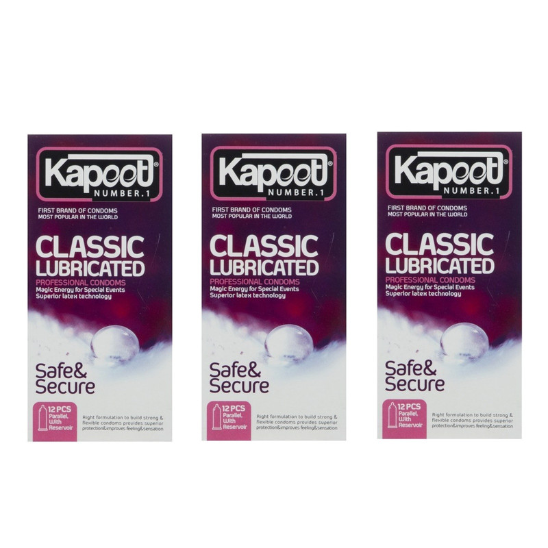 کاندوم کلاسیک کاپوت مدل LUBRICATED سه بسته 12 عددیجدید