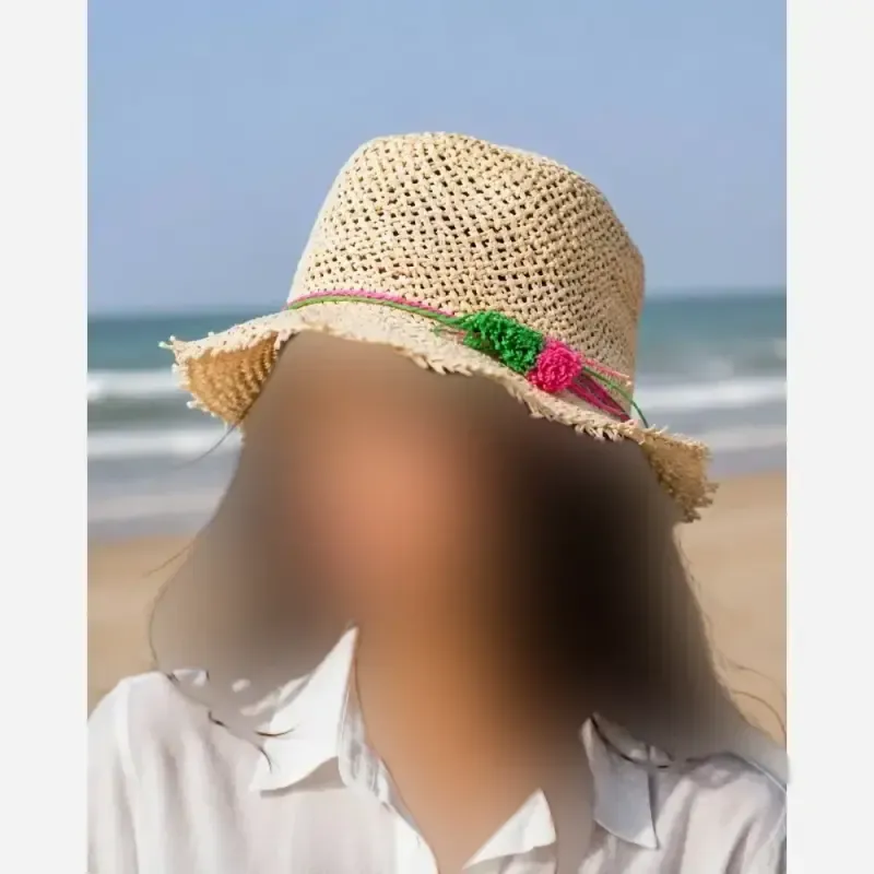 کلاه حصیری وارداتی فریسایز لبه 4 سانت (2)جدید