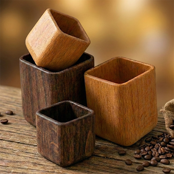 شات چوبی طرح مکعب از چوب راش